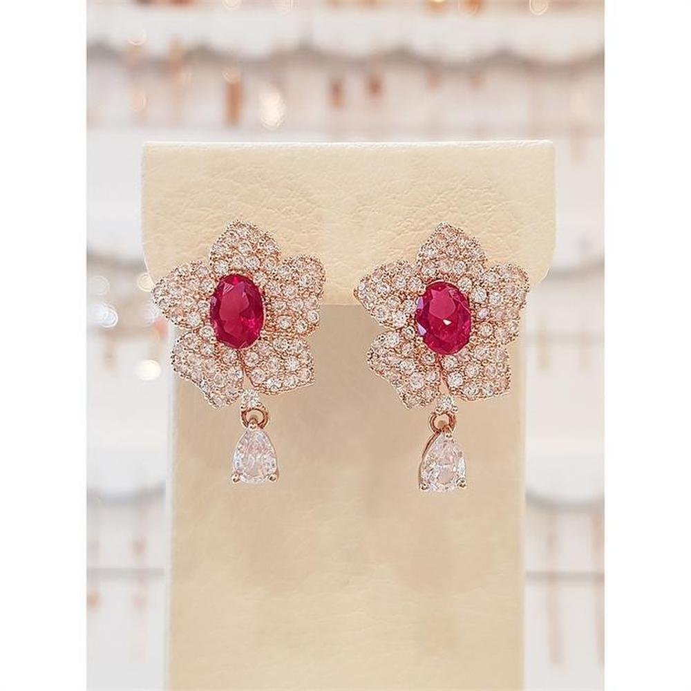 Volare Save Zone 03 Volare Gift Princess Ruby Pink Drop Earrings Ve208 (S10131989)