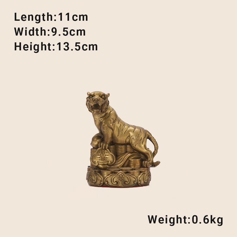 12 Chinese Pure Copper Zodiac Animal Figurines Set, Rat, Ox, Tiger, Rabbit, Dragon, Snake, Horse, Goat, Monkey, Rooster, Dog,Pig