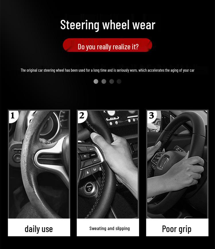 Genuine Leather Suede Steering Wheel Cover for ORA Good Cat GT, Black Cat, White Cat, Ballet Cat, iQ