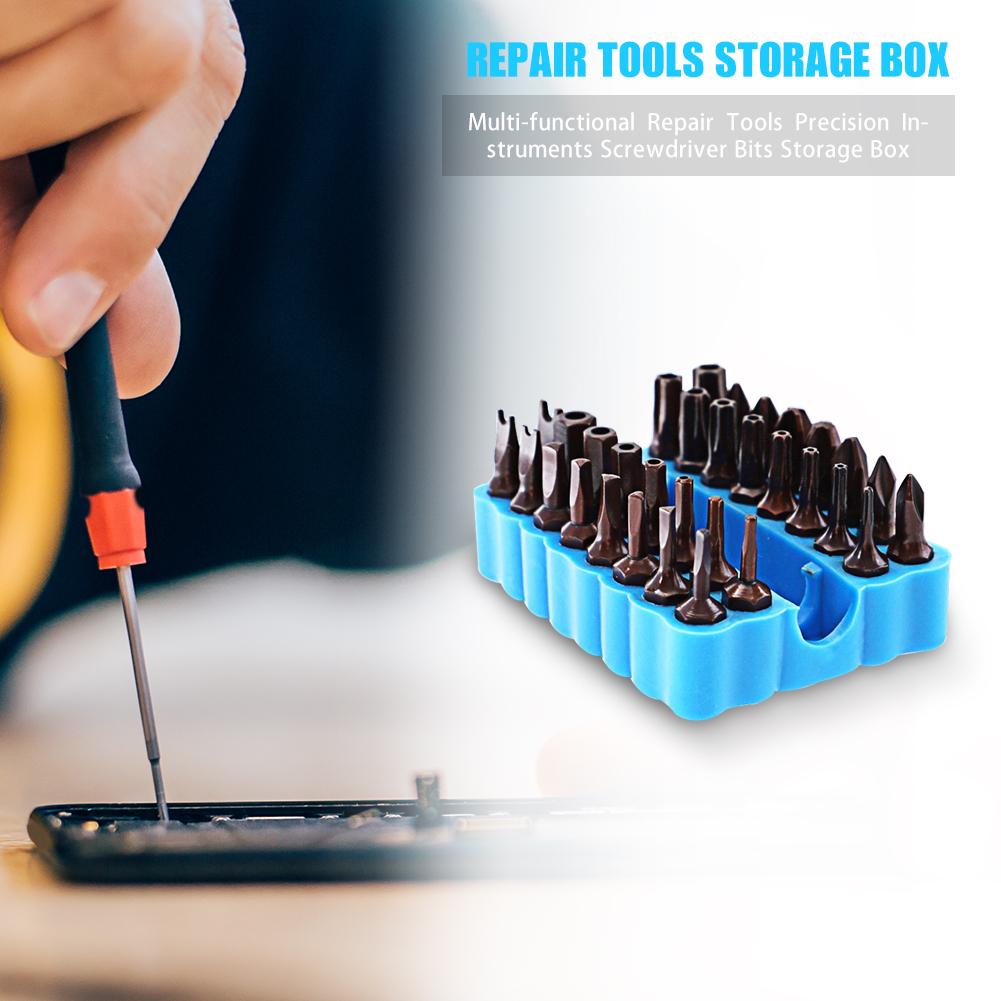 2pcs Multi-functional Hex Shank Screwdriver Bit Holder Organizer Durable Classic Texture Batch Head Storage Drill Bit Organizer