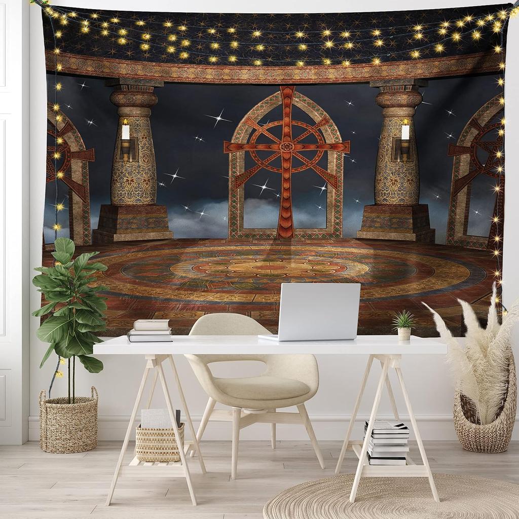 Landschafts-GobelinStraße Wein Altes Haus in Italien Toskana Straße Florale Details Unscharfer HintergrundBreites Wandbehang für Schlafzimmer