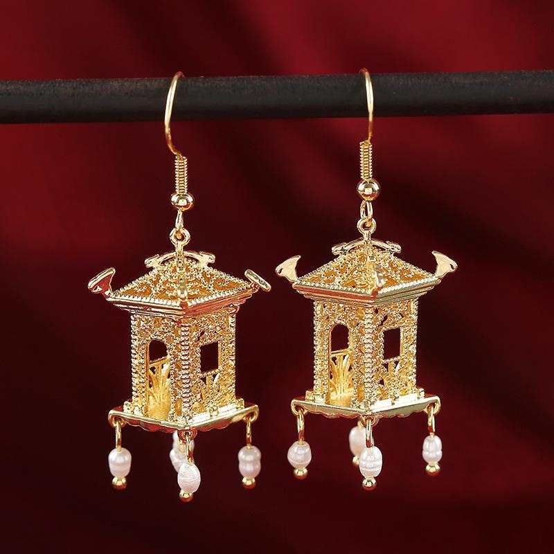 

Серьги в стиле китайской живописи тушью, ретро, придворные, личность, темперамент, пресноводный жемчуг, трехмерные серьги с бахромой, женские