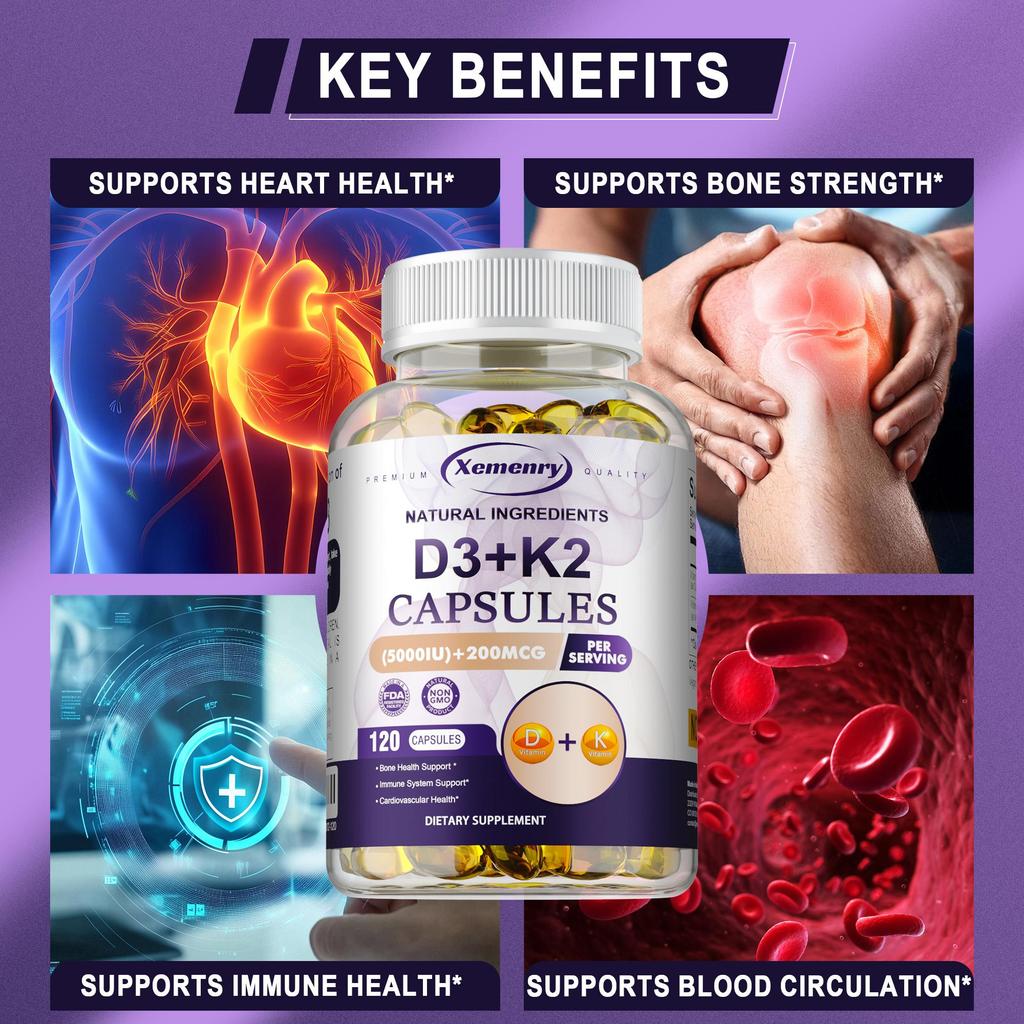 Rich in a blend of vitamin D3 and vitamin K2, it boosts immunity, is suitable for adults, and is vegan.