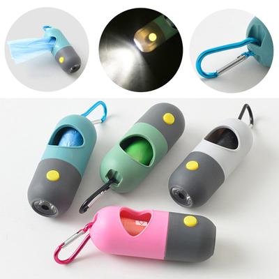 1 Set Lightweight Dog Poop Container Carry Easily Good Pet Storage Bag Dispenser with Flashlight