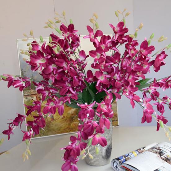 Artificial Fake Orchid Flower Plant Home Office Wedding Party Decor Ornament