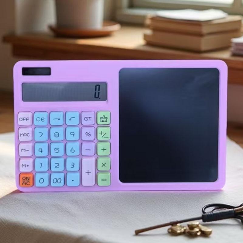 Solar Handwriting Pad Calculator with Large Font – Ideal for Office & Study, Great as a Gift