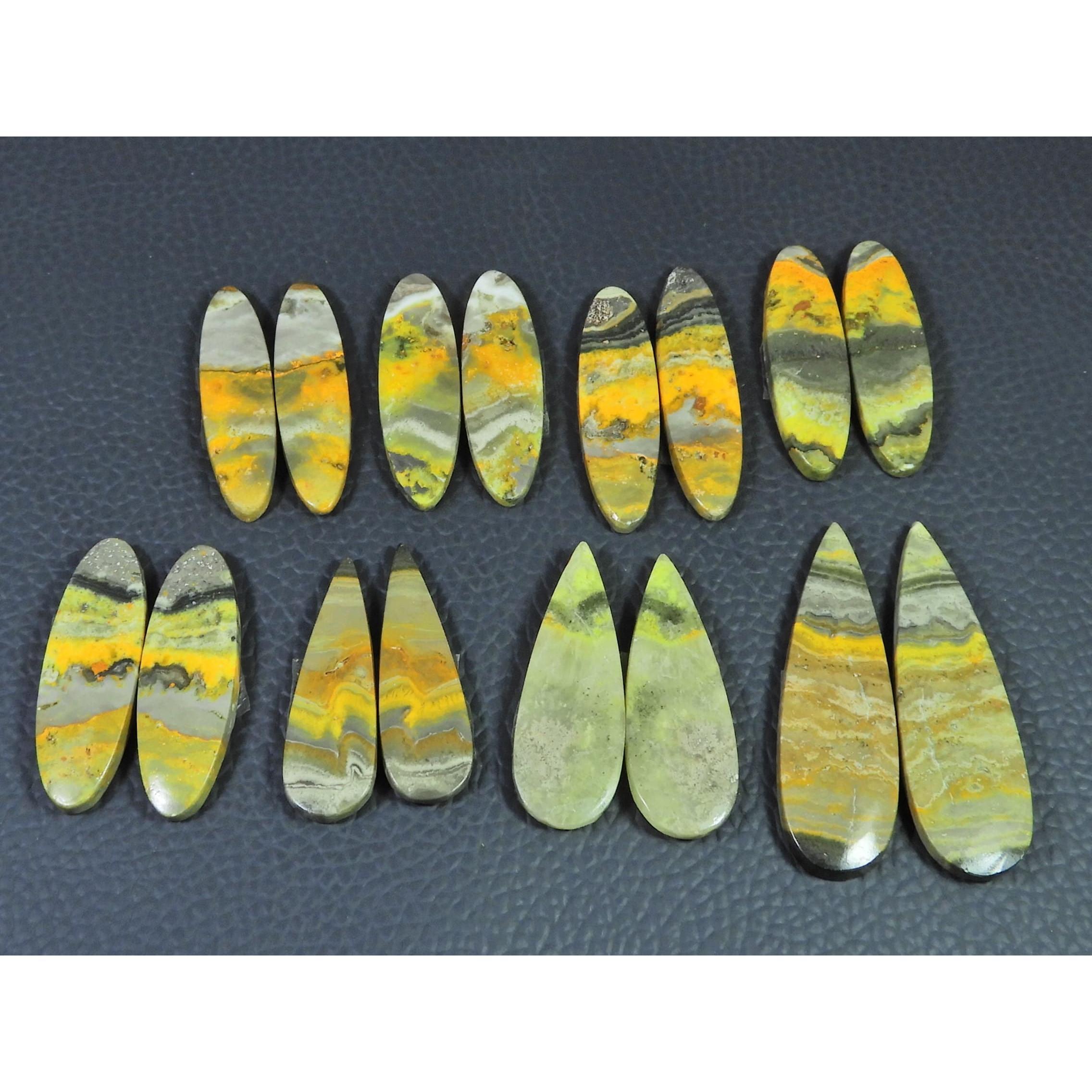

190Cts. Natural Bumble Bee Jasper Matched Pair Mix Loose Gemstone 08Pair Lot C-2201