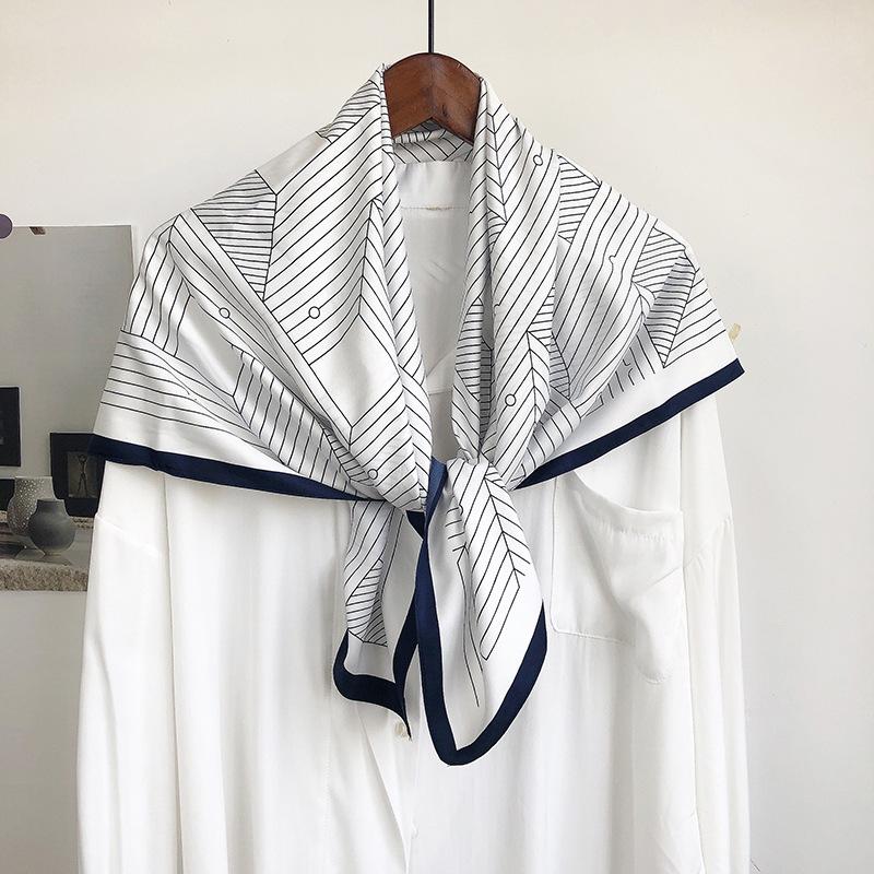Korean Japanese Sweet Floral Square Scarf Women Summer Decorative Neck Scarf