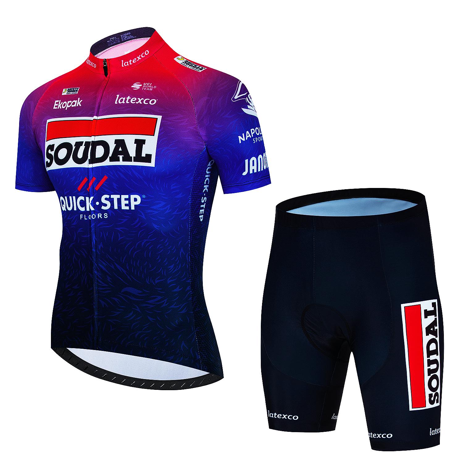 

Чоловічий комплект для велоспорту SOUDAL Quick Step Одяг 2025 Велосипедний одяг Літня велосипедна джерсі Велосипедна куртка Чоловічі весняні шорти з нагрудником L