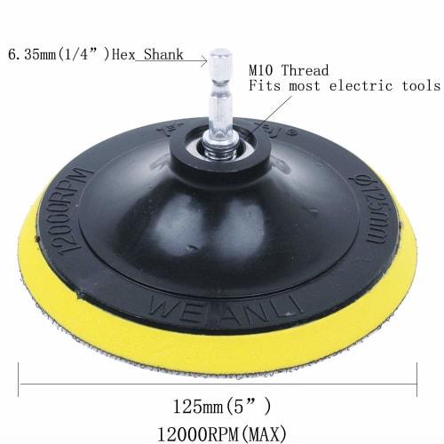 AUTOTOOLHOME Disc Sandpaper, Magic Sandpaper, Round, 125mm Diameter, 8 Holes, M10 Hex Shank (60#/80#/120#/180#/240#/400#/600#/800#), Total of 81 Piece