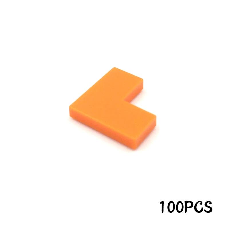 100Pcs MOC Smooth Blocks Assembles Particles 14719 Flat Tile 1+2 Corner Construction Bricks Learning Works With Brand Leduo Playthings