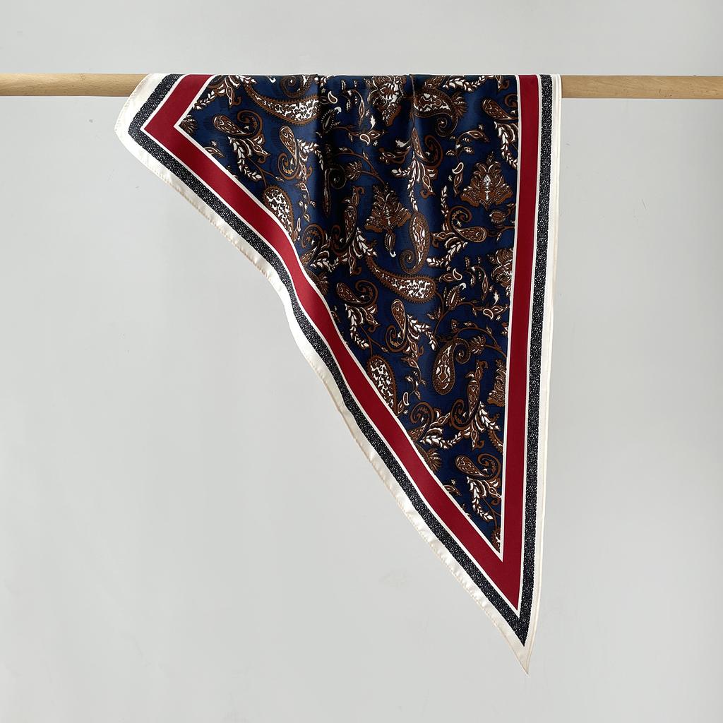 Twill Light Luxury High Sense Simulation Silk Headscarf Waist Triangle Scarf Silk Scarf Multi-Function