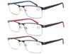 MODFANS Stainless Steel Full-frame Reading Glasses Metal Square Anti-blue Reading Glasses For Men And Women With Diopter.