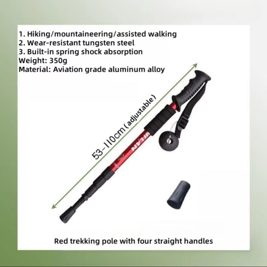 Trekking Poles Shock Absorption Foldable Ultralight Hiking Pole Suitable For Outdoor Camping Mountaineering Backpacking And Trip