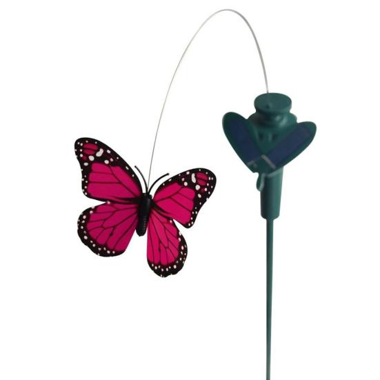 3Pcs Solar Powered Flying Fluttering Fake Butterfly?Stake Garden Ornament Decor