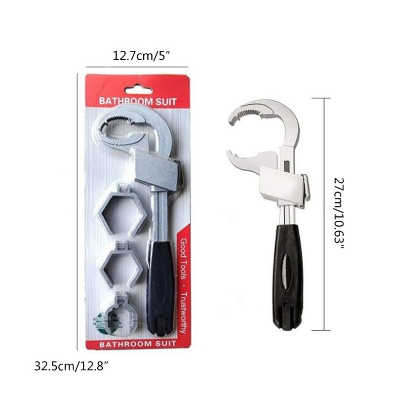 Multifunctional Adjustable Wrenches Large Opening 80mm Repair Tool for Bathroom Washbasin Tube Nut