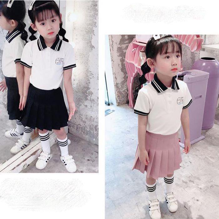 Sommar Vardaglig 4-8 10 12 År Barn Skola Enfärgad Träning Danskjol med Shorts Plisserad Rutig Kjol för Babyflicka