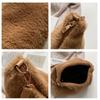Luxury Faux Fur Fashion Mini Tote Bag Women Handbags Designer Lady Purses Fluffy Soft Plush Shopper Bag Warm Winter