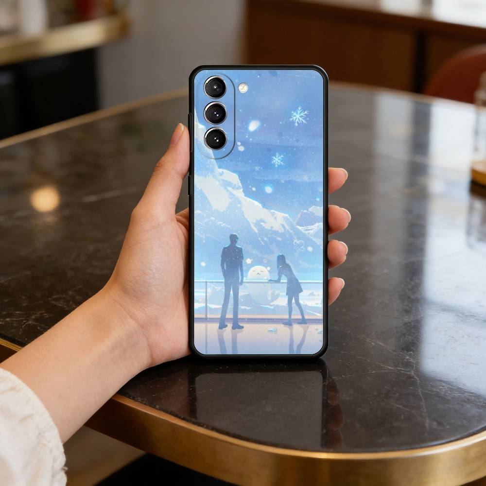 Sylus Love And Deep Space Phone Case For Samsung S25,24,23,22,30,21,10,9,Ultra,Plus,Lite,FE,4,5 G Soft Black Case