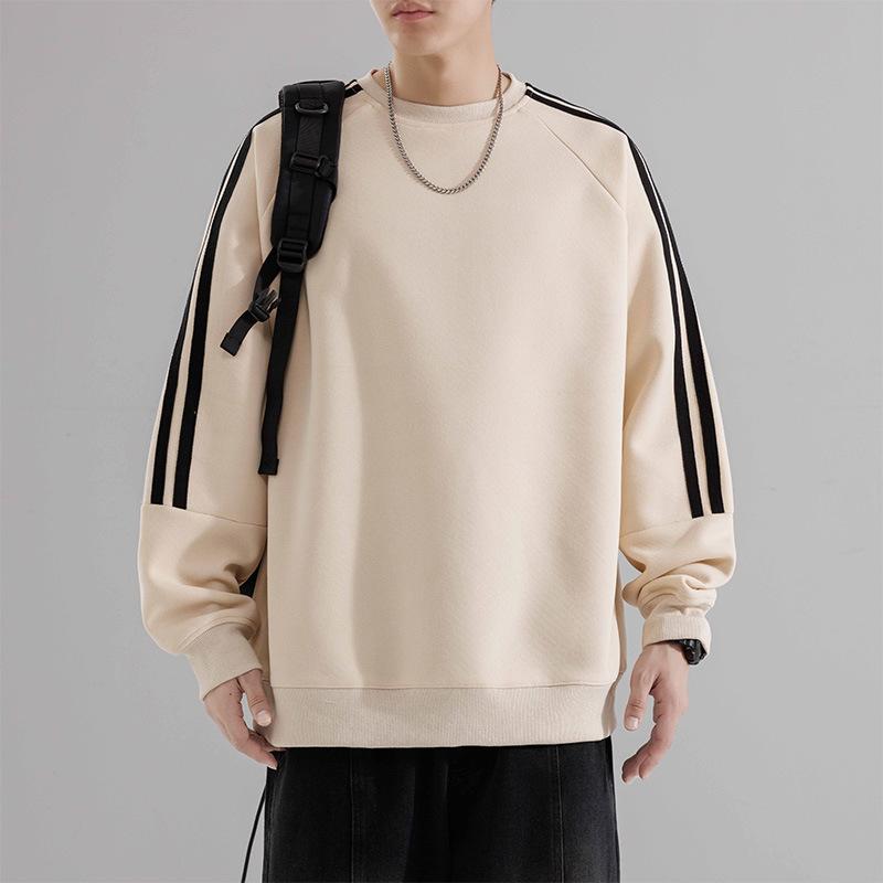 Autumn Sweatshirt Men's Loose Round Neck Pullover Top for Young Outdoor Sportswear High-end College Coat