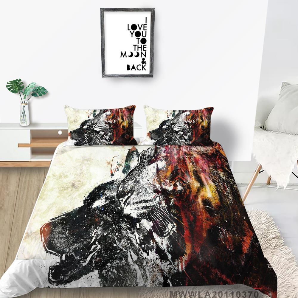 2023 neue Stil Doppel Größe Hause Bettwäsche 3D Wolf Druck Bettwäsche Abdeckung Anzug Einzigartiges Design Modische Bettwäsche Abdeckung Set Bettwäsche Abdeckung