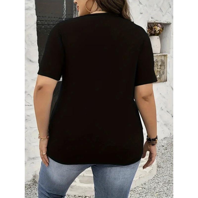 European Size Women'S Plus Size Christian Faith T-Shirt with "Let Me Tell You About My"Colorful Lettering&Floral Cross Design-Round Neck Short Sleeve