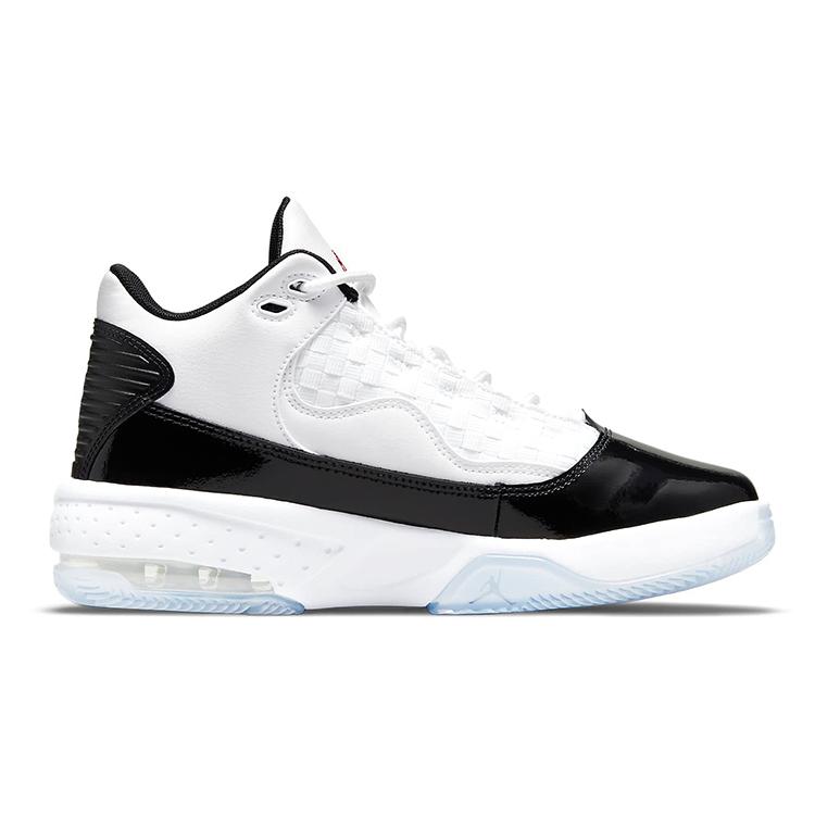 Jordan Max Aura 2 Synthetic Leather Abrasion Resistant Mid top Children's Basketball Shoes White Black Blue CN8094-102