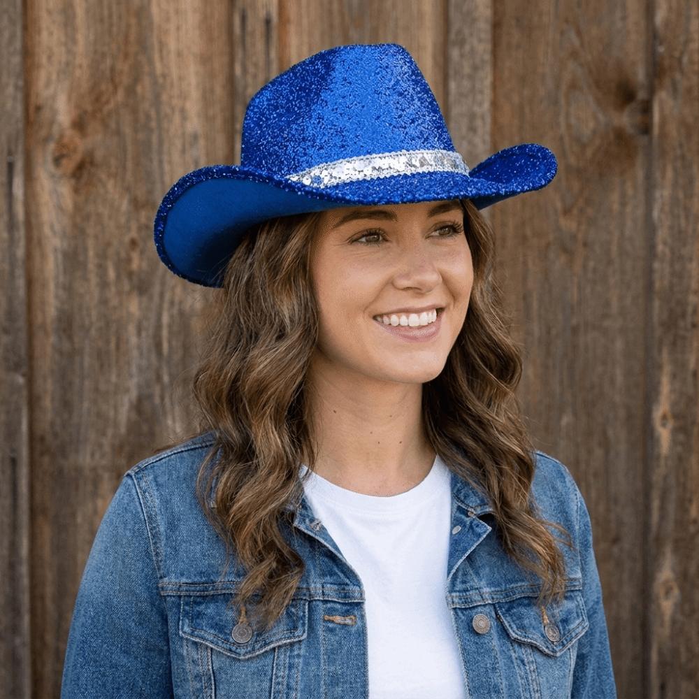 Sequin Bowler Hat Glitter Cowgirl Hat Cool Western Cowboy Hat Prom