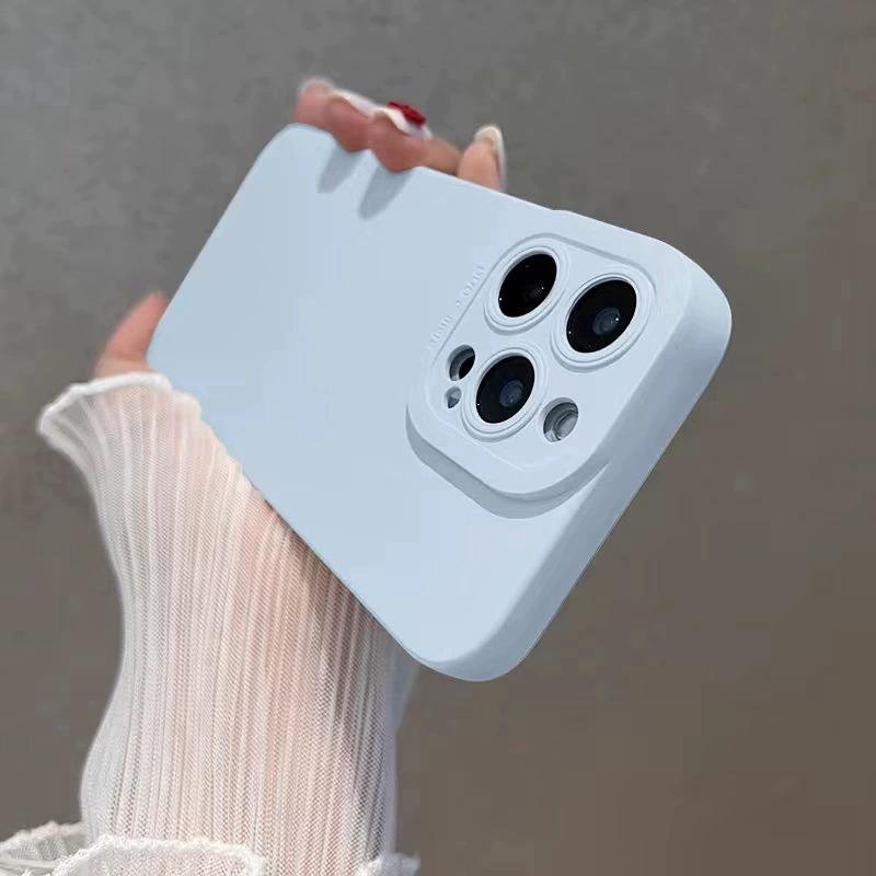 

Роскошный жидкий силиконовый чехол для телефона iPhone 11 12 13 14 15 16 Pro Max X Xs Max XR Plus Мягкий противоударный бампер Чехол For iPhone 16Pro Max небесно-голубой