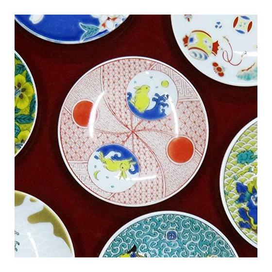 Japanese storehouse plate stylish Kutani ware lucky bean plate rabbit pottery small plate serving plate brand Japanese tableware