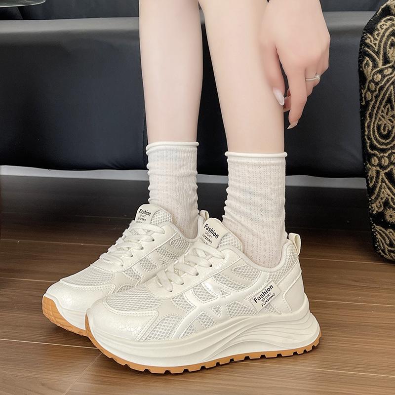 Little White Shoes Women's Spring and Summer 2025 New Mesh Breathable Forrest Gump Shoes Platform Sole Lightweight Versatile Comfortable Sports Shoes