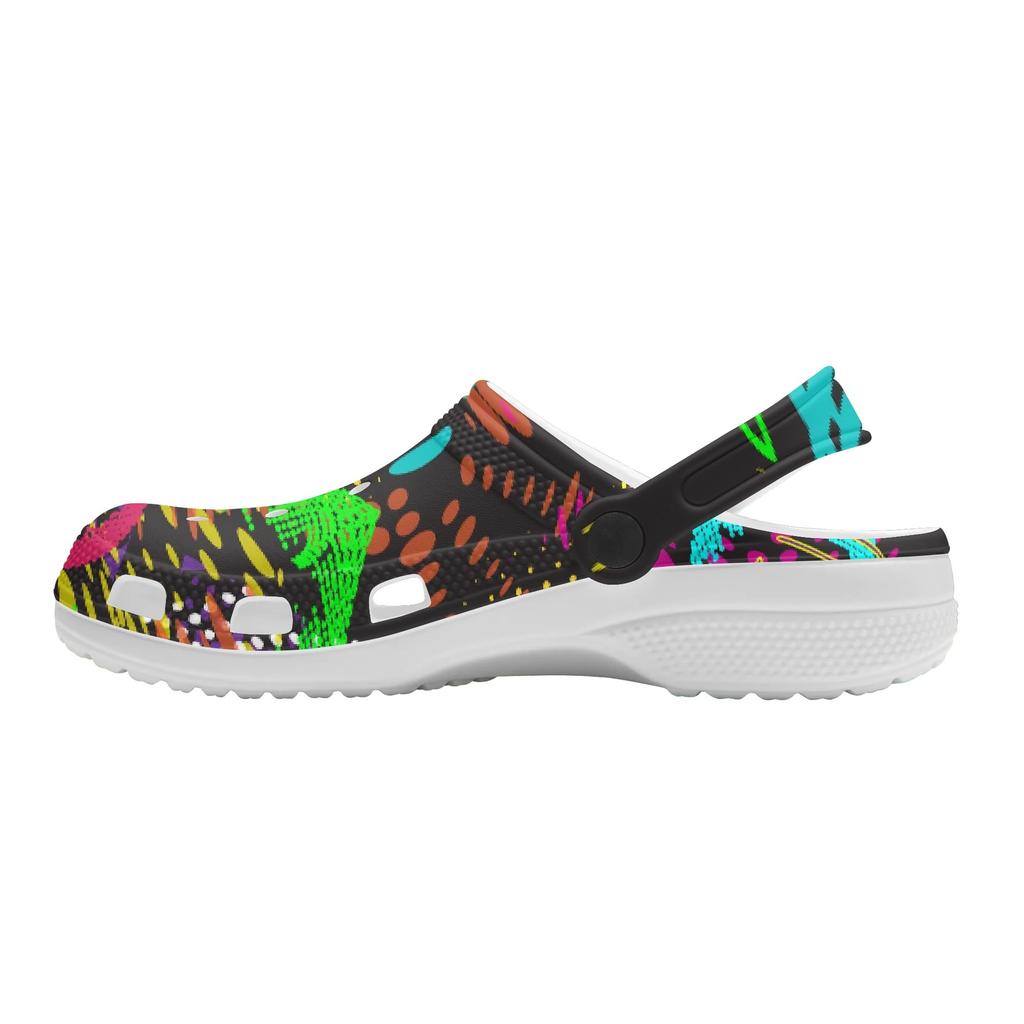 Women Men EVA Clogs Color Printed Breathable Slip On Garden Shoes Lightweight Beach Pool Bathroom Home Sandals Lightweight Wear