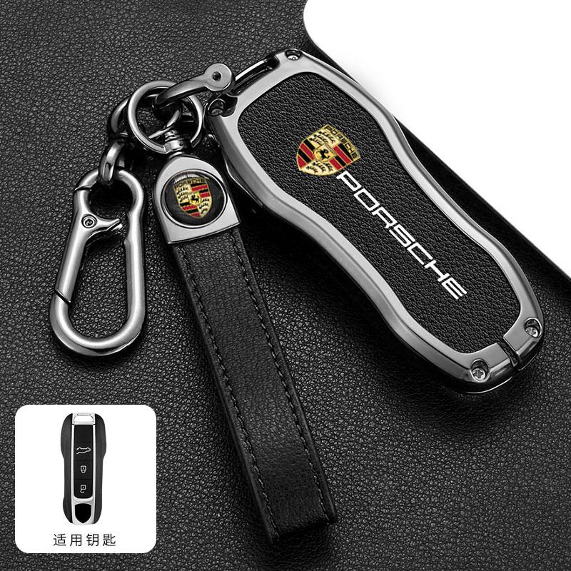 Leder Autoschlüssel Hülle Schutzhülle für Porsche Panamera Spyder Carrera Macan Boxster Cayman Cayenne 911 718 Zubehör