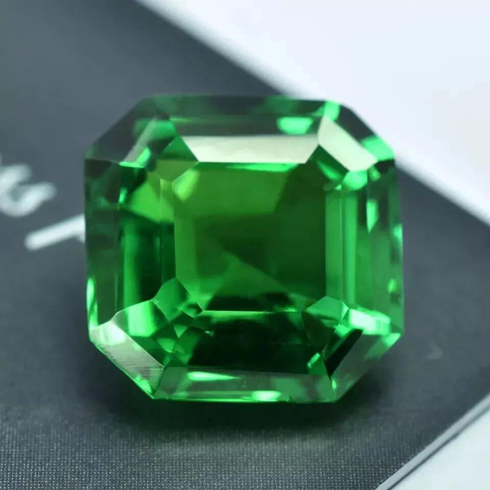 Beautiful Green Tsavorite Garnet Natural Square Cut 9+ Ct Certified Gemstone