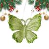 Snowflakes Ornaments 3D Lightweight Festive Green Glitter Detail Pendant Cute Christmas Ornaments for Indoor Home Living Room