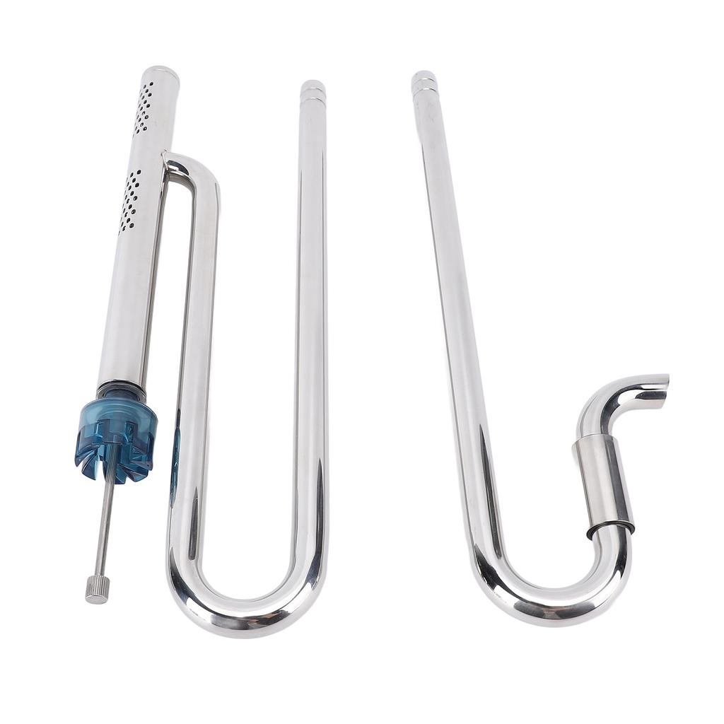 Inflow and Outflow Pipe Set Stainless Steel 360 Deg Rotation Remove Oil Film Long Lasting Use for Aq