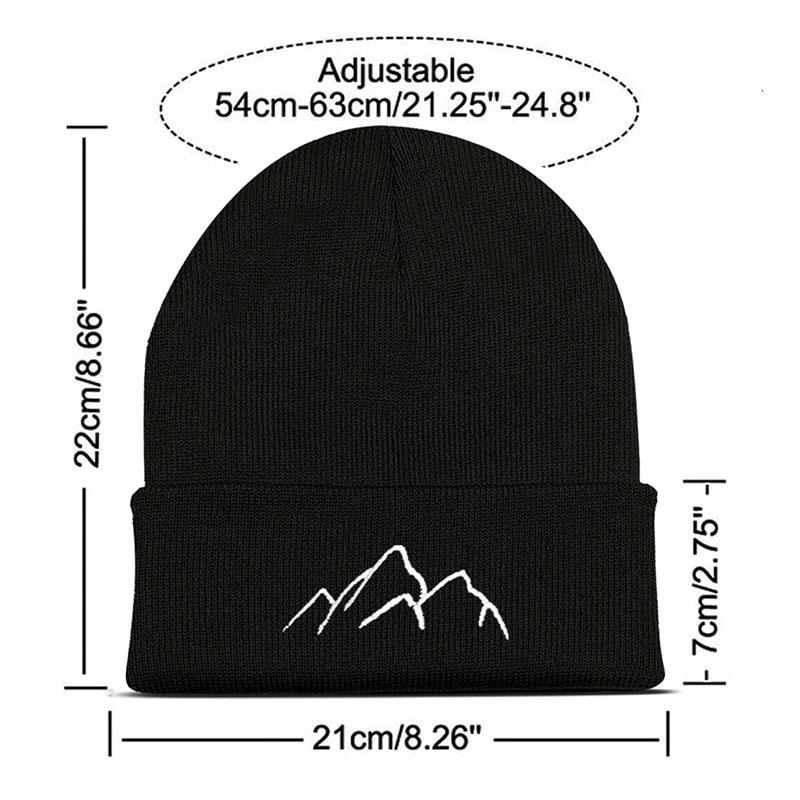 Winter Beanie Hats for Men Women Mountain Style Knit Cuffed Beanie Skull Cap Outdoor Daily Wear