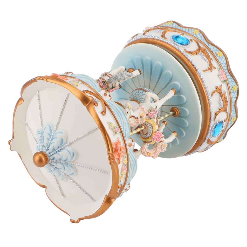 Rotating Horse Style Music Box Musical Box with Colorful Lights Valentine"s Day Gift Home Decor