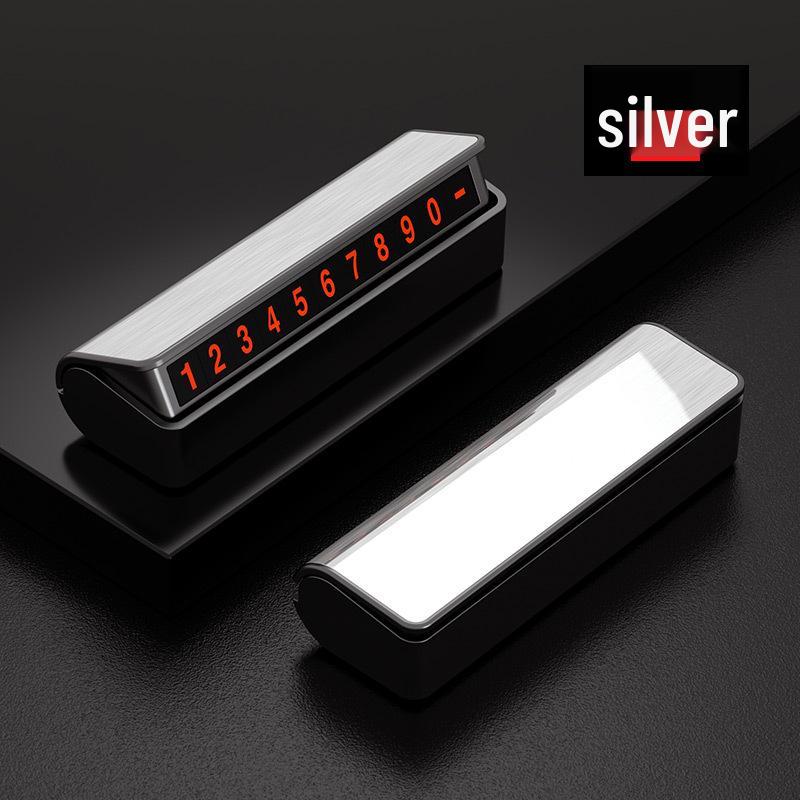 Kafila Hideable Aluminum Phone Number Plate for Car Parking