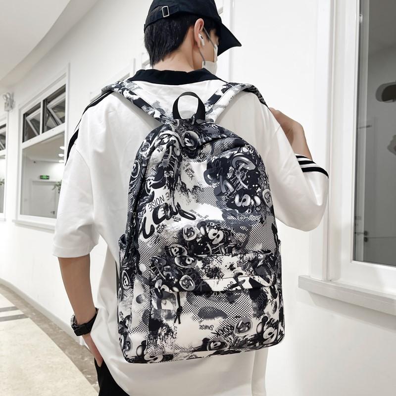 Schoolbag Versatile College Student Large Capacity High School Junior High School Student Tide Brand Harajuku Doodle Backpack Male ins Cool