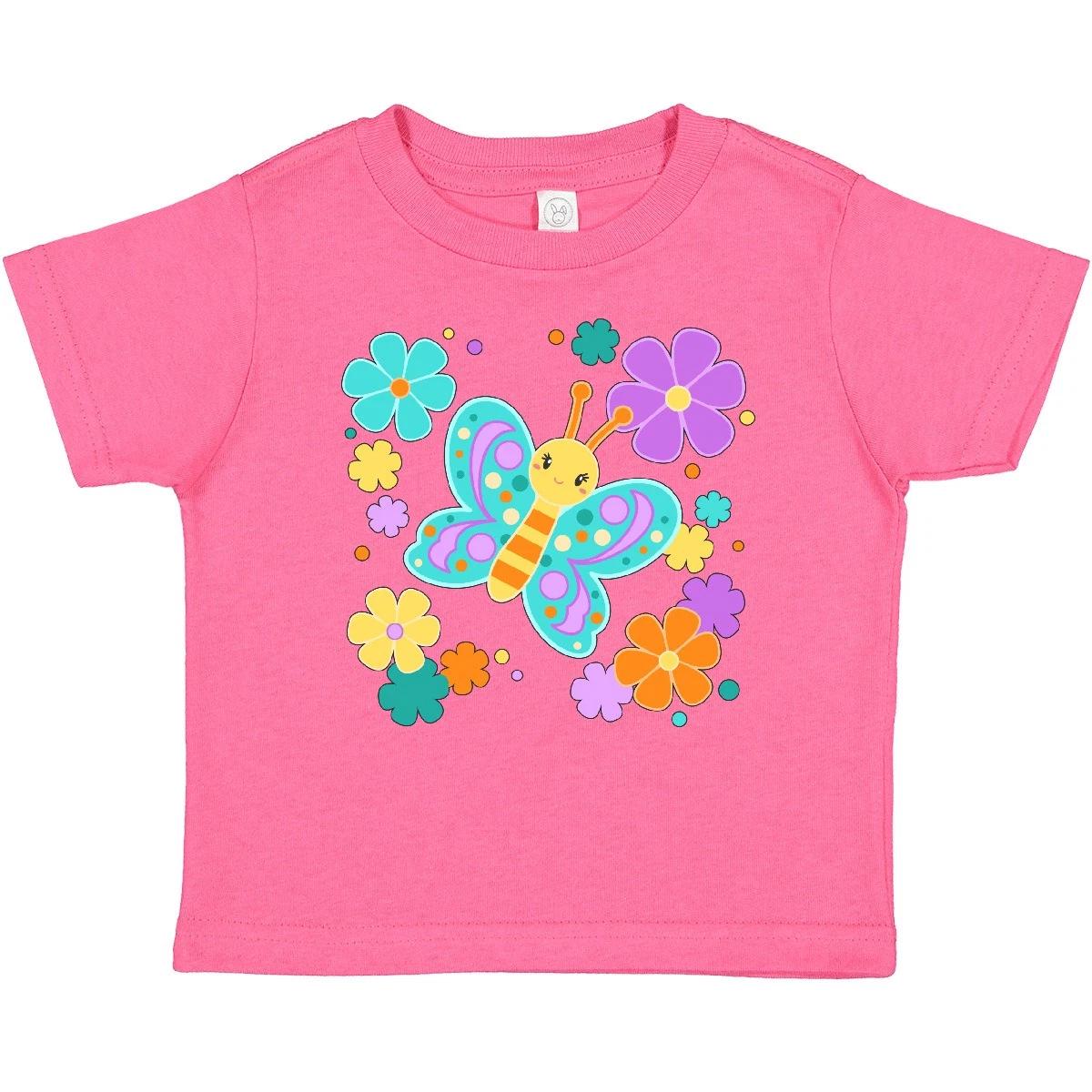 Inktastic Cute Butterfly And Flowers Baby T-Shirt Summer Spring Flying Insect 100