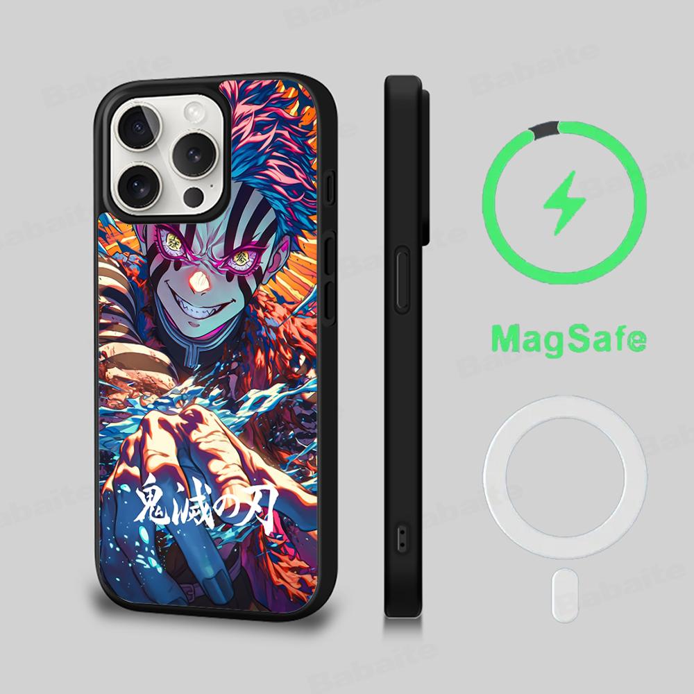 Demon Slayer Phone Case Magnetic Case For IPhone 16 14 13 12 11 15 Pro Max Plus For Magsafe Wireless Charge Cover