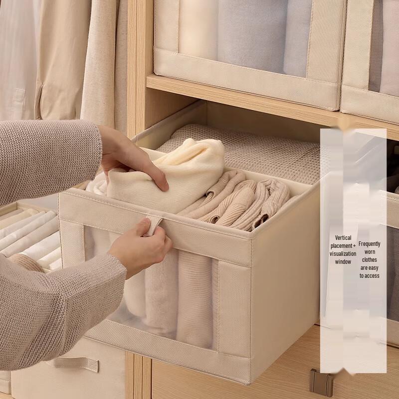 Large Capacity Foldable Cotton & Linen Storage Box - Japanese Style Wardrobe Organizer