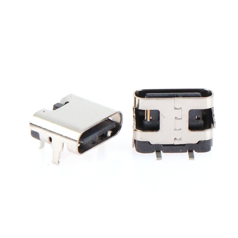 10Pcs Type-C Female Seat 2 Pin Plug Micro Connector Socket Usb Power Jack Dock For Mobile Phone Charging Port