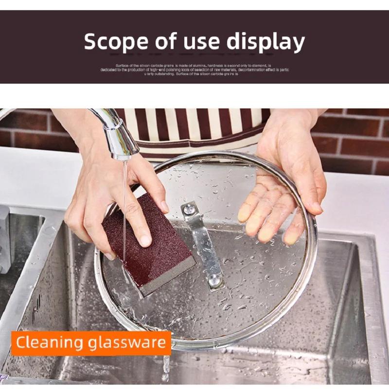 1/3/6pcs Kitchen Sponge Magic Sponge Eraser Carborundum Removing Rust Cleaning Brush Descaling Clean Rub for Cooktop Pot