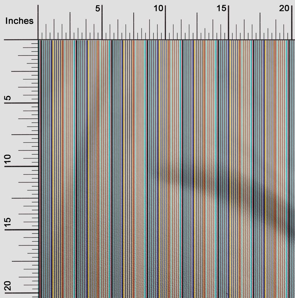 oneOone Bomull fleksibelt stoff flerfarget stripe trykt stoff 1 Yard 40 tommer
