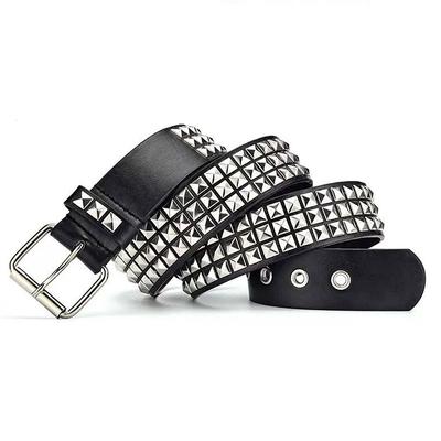 Rivet Hollow Bullet Decoration Belt Fashion Ladies Leather Studded Gift Man'S Goth Rock Wild Adjustable Women Punk Black Belt