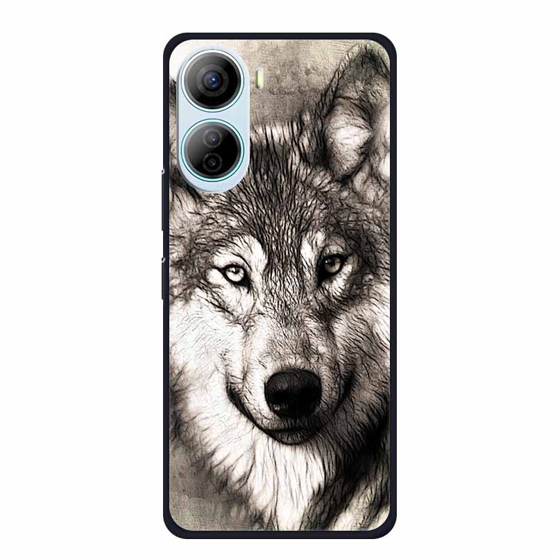 For ZTE Libero 5G IV Case Animals Silicone TPU Back Cover Soft Phone Cases for ZTE LiberoIV 5GA302 Protector Wolf Cool New Shell