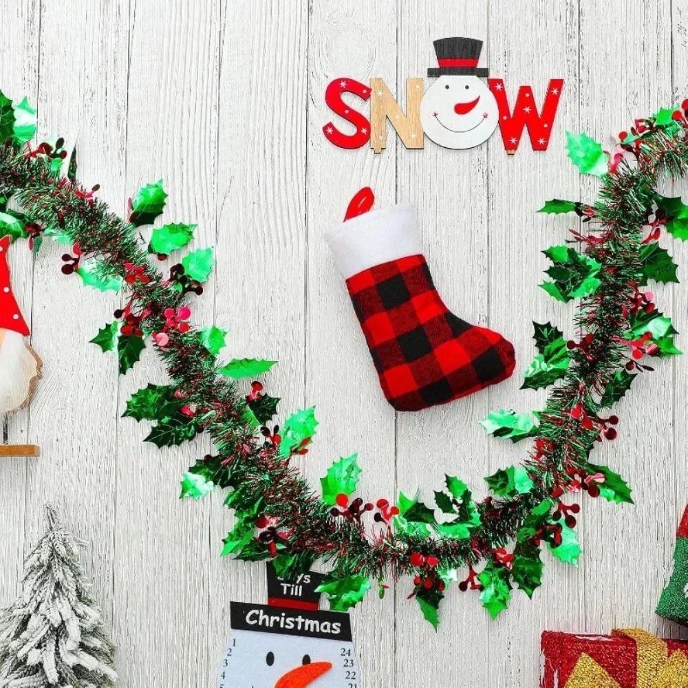 2PCS Reusable 2M Christmas Garland DIY Shiny Tinsel Tinsel Garland Adjustable Pendant Prop Christmas Decor Christmas Tree