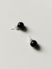 Oar [Silver 925] Onyx 10Mm Earrings